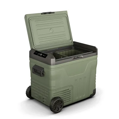 PolarForce 50L Kompressor-Kühlbox   LCD-Panel   Beleuchtung   Off-Road   Batterieschutz   12V/230V Grün 50 Liter