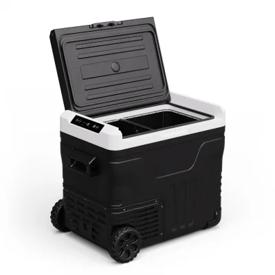 PolarForce 50L Kompressor-Kühlbox   LCD-Panel   Beleuchtung   Off-Road   Batterieschutz   12V/230V Schwarz 50 Liter