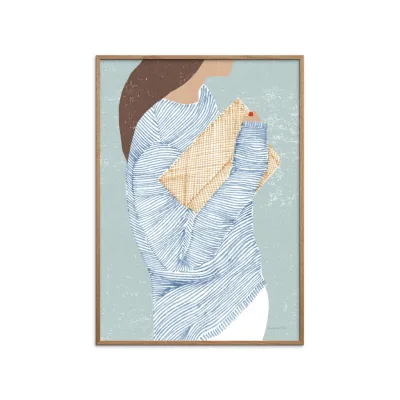 Poster&Frame Poster Blau, Eiche 30x40 cm