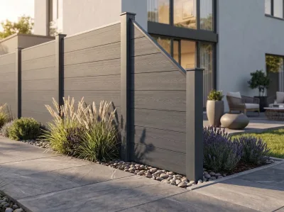 Prestige Home Living Outdoor WPC Sichtschutzzaun CARACAS 1x Schrägelement V2 ca. 91x105 cm - Anthrazit
