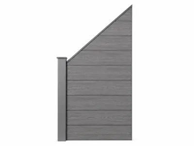 Prestige Home Living Outdoor WPC Sichtschutzzaun CARACAS 1x Schrägelement V2 ca. 91x105 cm - Grau