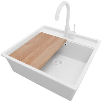 Primagran Granitspüle Weiß, Weiß, Weiß, Beige 56x20x53 cm