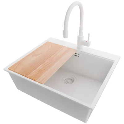 Primagran Granitspüle Weiß, Weiß, Weiß, Beige 58x20x50 cm