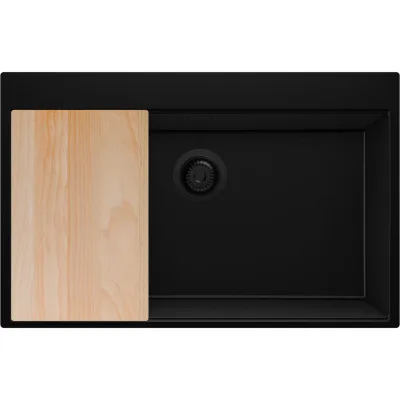 Primagran Spülbecken Schwarz, Schwarz, Beige 78x20x50 cm