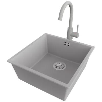 Primagran Unterbauspüle Grau, Chrom, Grau 46x20x47 cm