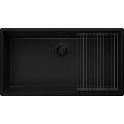 Primagran Unterbauspüle Schwarz, Schwarz, Schwarz 86x20x47 cm