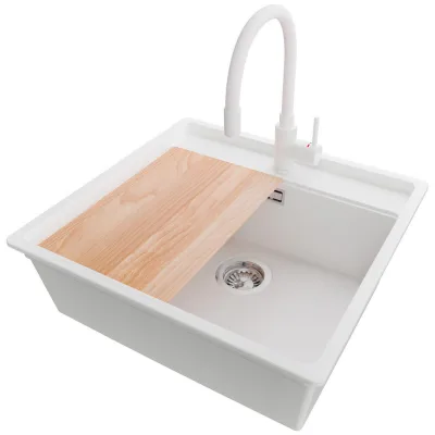 Primagran Unterbauspüle Weiß, Chrom, Weiß, Beige 56x20x53 cm