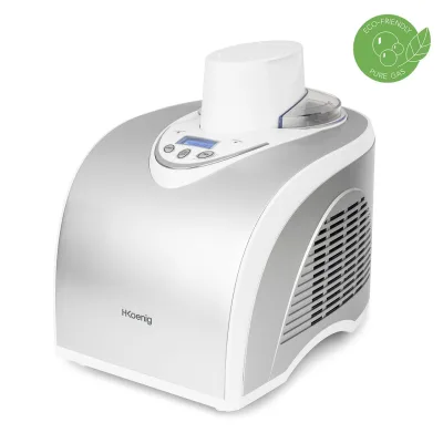 H.Koenig professionelle Eismaschine HF180 - Elektrisch - 1 L - 135 W - Kühlfunktion - Schnelle Zubereitung - Eis, Frozen Joghurt und Sorbet