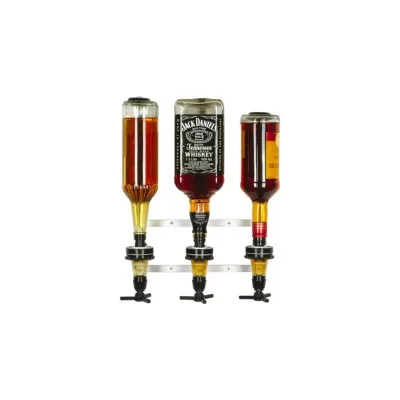 Profi Wandhalter, Flaschenhalter Spirituosen, Wandhalterung für 3 Flaschen (0,7 - 1,0L)