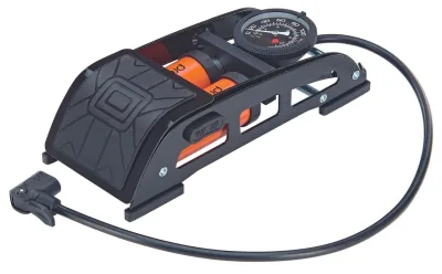 Fußpumpe, für alle Ventilarten, mit Manometer, 7 bar, Aluminium