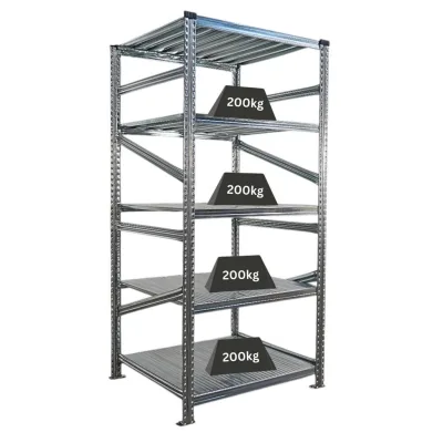 Proregal Fachbodenregal Silber 90x200x80 cm