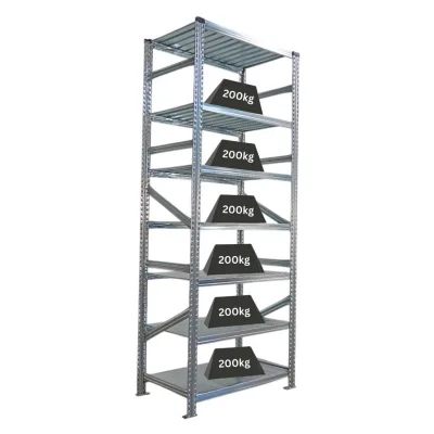 Proregal Fachbodenregal Silber 90x250x60 cm