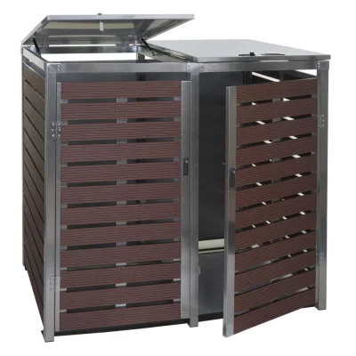 Proregal Mülltonnenbox Braun 144x117x102 cm