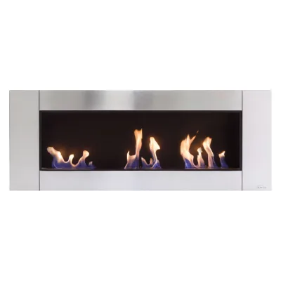Purline Bioethanol-Kamin Silber 136x54x15 cm