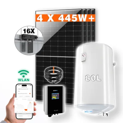 PVundSO Warmwasserset SOL-THOR mit 80 l Boiler und 4 Solarmodulen inkl. Zaunmontage