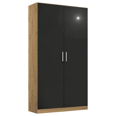 Rauch Möbel Drehtürenschrank Grau, Eiche Artisan 91x197x54 cm