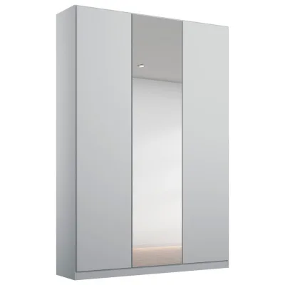 Rauch Möbel Drehtürenschrank Rauch Alabama Silber, Hellgrau 136x229x54 cm