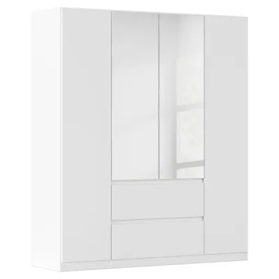 Rauch Möbel Drehtürenschrank Silber, Weiß 181x210x54 cm
