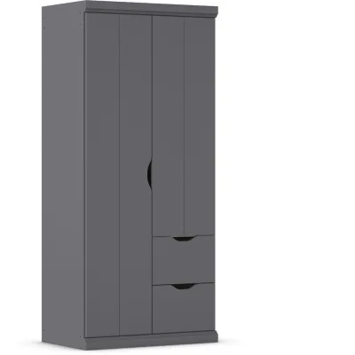 Rauch Möbel Kleiderschrank Dunkelgrau 91x203x56 cm