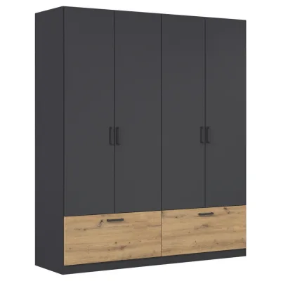 Rauch Möbel Kleiderschrank Grau, Eiche Artisan 181x210x54 cm
