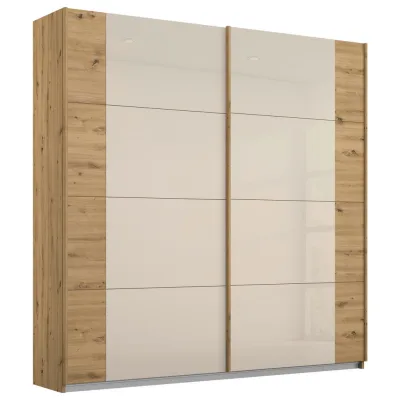 Rauch Möbel Schwebetürenschrank Champagner, Eiche Artisan 181x210x62 cm