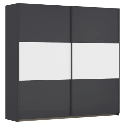 Rauch Möbel Schwebetürenschrank Grau, Weiß, Alu 218x210x59 cm