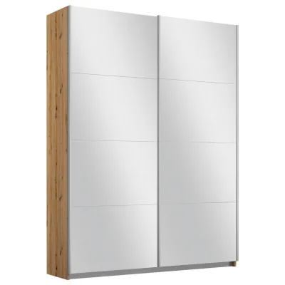Rauch Möbel Schwebetürenschrank Silber, Eiche Artisan 136x197x61 cm