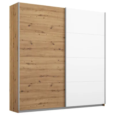 Rauch Möbel Schwebetürenschrank Weiß, Eiche Artisan 181x197x61 cm