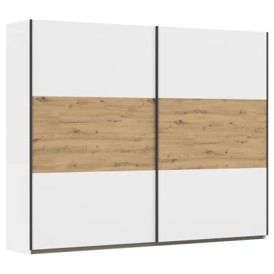 Rauch Möbel Schwebetürenschrank Weiß, Eiche Artisan 261x210x59 cm