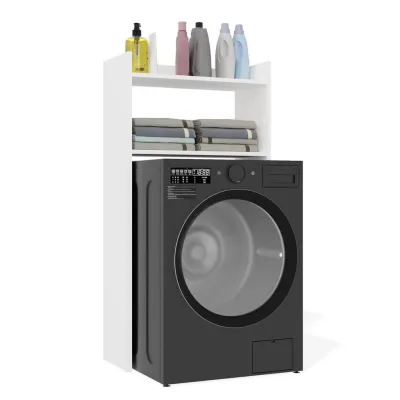 Raumhirsch Furniture Waschmaschinenumbauschrank Weiß 64x124x30 cm
