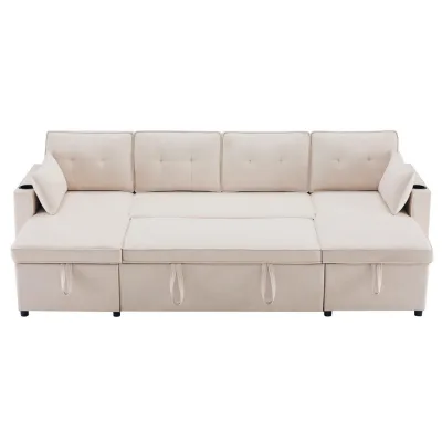 Redom Schlafsofa Beige 130x86x270 cm