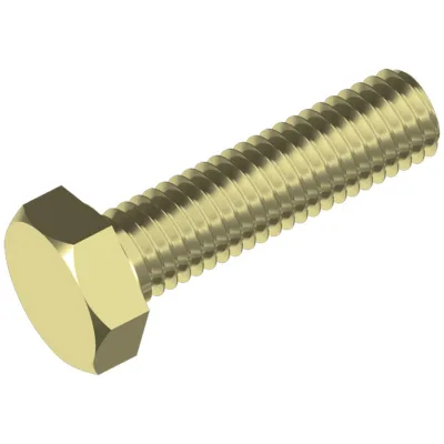 Reidl DIN 933 Sechskantschraube mit Gewinde bis Kopf M 16 x 80 Messing blank