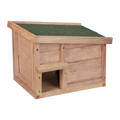 Relaxdays Igelhaus Hellbraun 40x30x34 cm