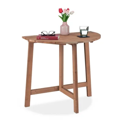 Relaxdays Klapptisch Braun 80x74x50 cm