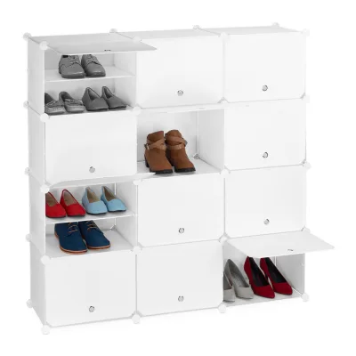 Relaxdays Schuhschrank Weiß 125x125x32 cm