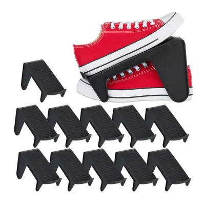 Relaxdays Schuhstapler Schwarz 11.5x13.5x24.5 cm