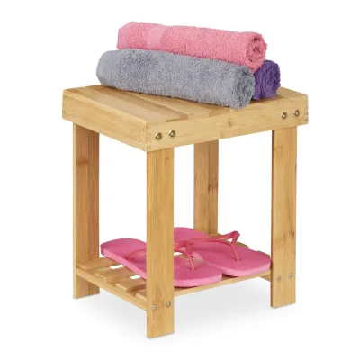 Relaxdays Tritthocker Hellbraun 25x33.5x31 cm