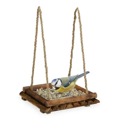 Relaxdays Vogelfutterstation Braun 25x42x25 cm