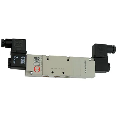 Riegler 5/3-Wegeventil, elektropneu., Mitte geschl., G 1/2, 230 V, 50 Hz