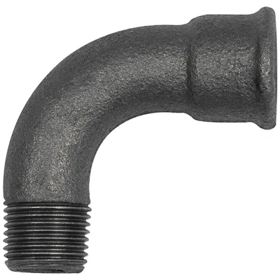 Riegler Bogen 1, 90°, lang, Rp 1 1/4 i., R 1 1/4 a., Temperguss schwarz