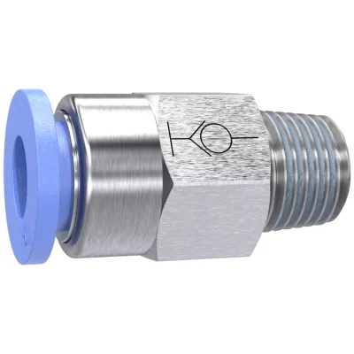 Riegler Gerade Steckverschraubung »Blaue Serie« selbstabsper., R 1/2 a., Ø 12 mm