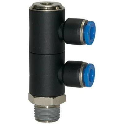 Riegler L-Mehrfachverteiler »Blaue Serie«, 2-fach drehbar, R 1/2 a. Ø 10mm
