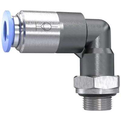 Riegler L-Steckverschraubung »Blaue Serie« selbstabsperrend, G 1/2 außen, Ø 10 mm