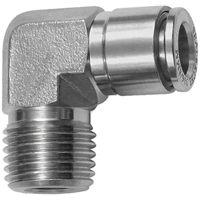 Riegler L-Steckverschraubung, R 1/8 a., für Schlauch-Außen-Ø 6, ES 1.4404