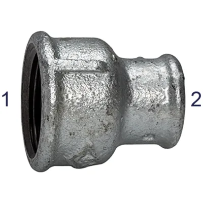 Riegler Muffen 240, IG/IG, Rp 1, Rp 3/8, schw. Temperguss feuerverz.