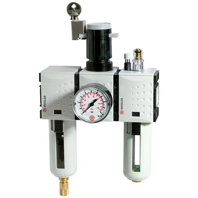 Riegler Wartungseinheit 3-tlg. »FUTURA«, PC, BG 2, G 1/2, 0,5 - 8 bar, VA