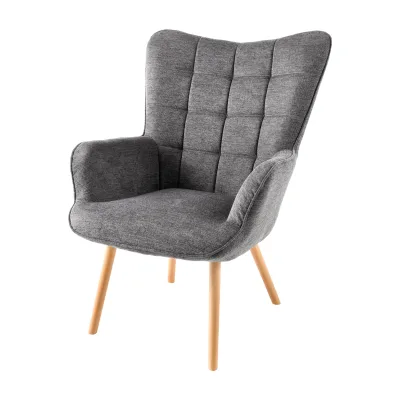 riess-ambiente Sessel SCANDINAVIA - grau Strukturstoff Massivholz-Beine mit Armlehnen modern