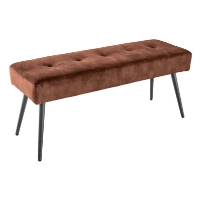 riess-ambiente Sitzbank BOUTIQUE - 100cm rostbraun Strukturstoff schwarze Metallbeine