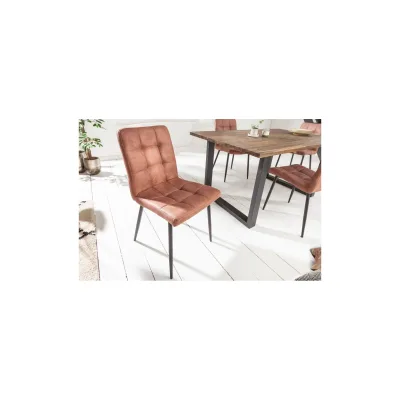 riess-ambiente Stuhl MODENA - Retro Design vintage braun Ziersteppung pflegeleicht