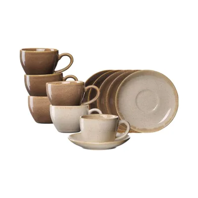 Ritzenhoff & Breker Espressotassen mit Untertassen Sahara 100 ml 6er Set
